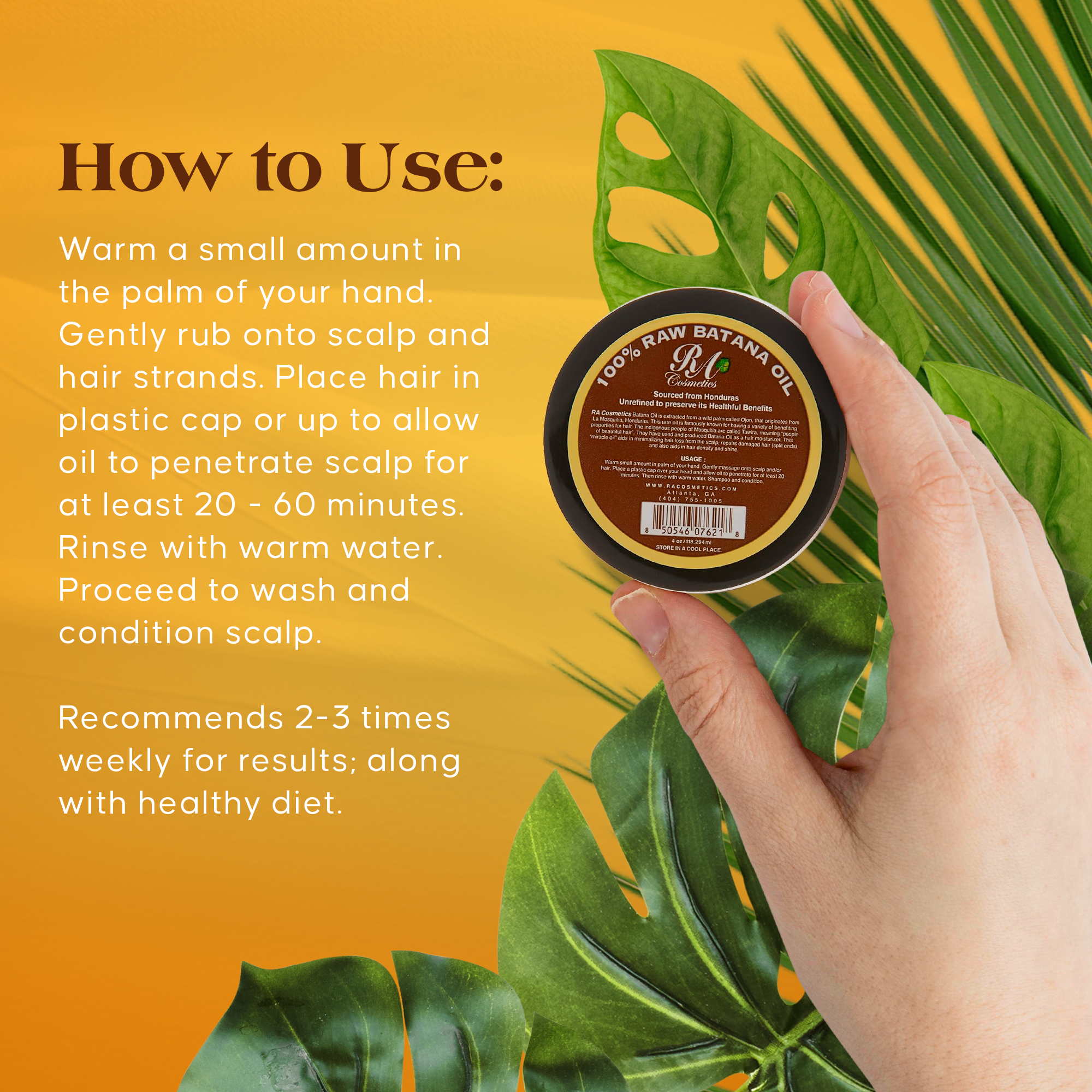 RA Cosmetics, LLC - 100% Pure Batana Oil 4oz