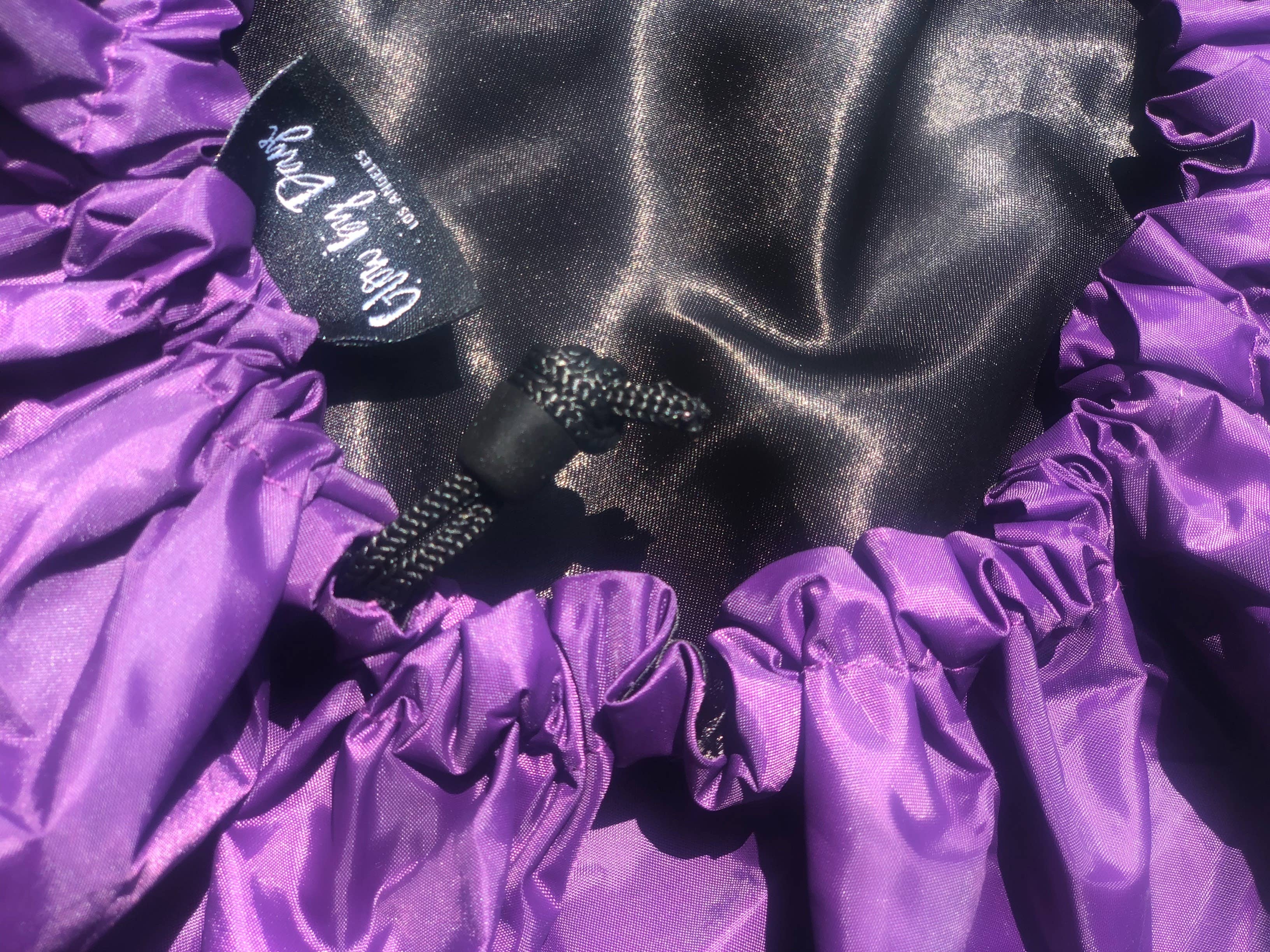 Glow by Daye - Purple "Rain" Satin Lined Shower Cap