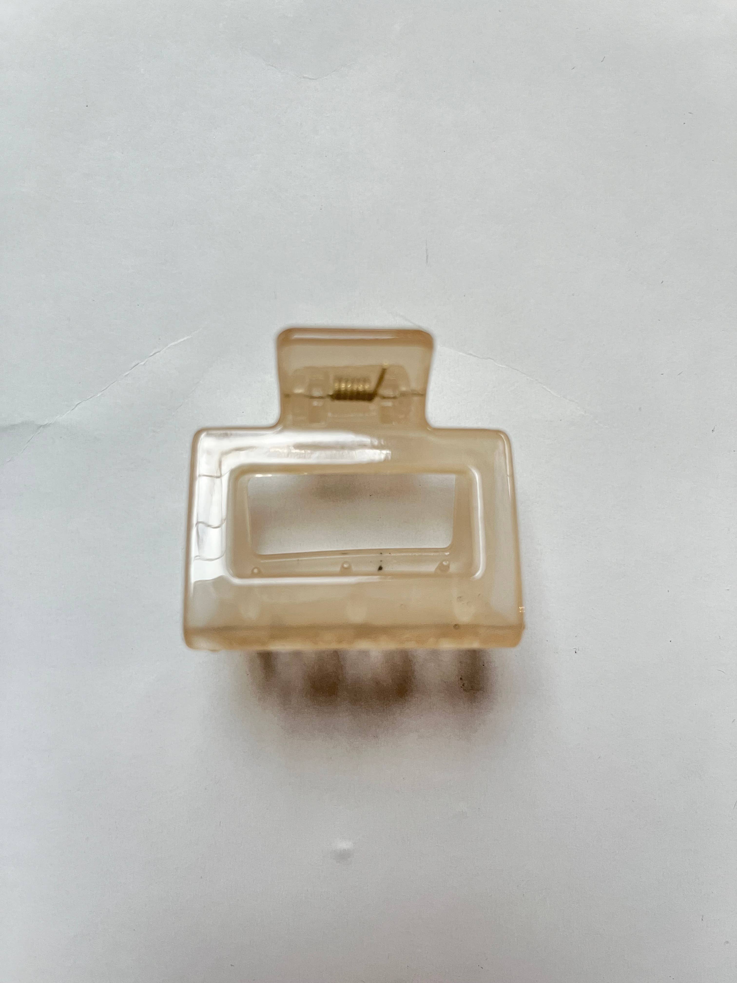 Frosting Company - Small Square Hair Claw Clips - Green Brown