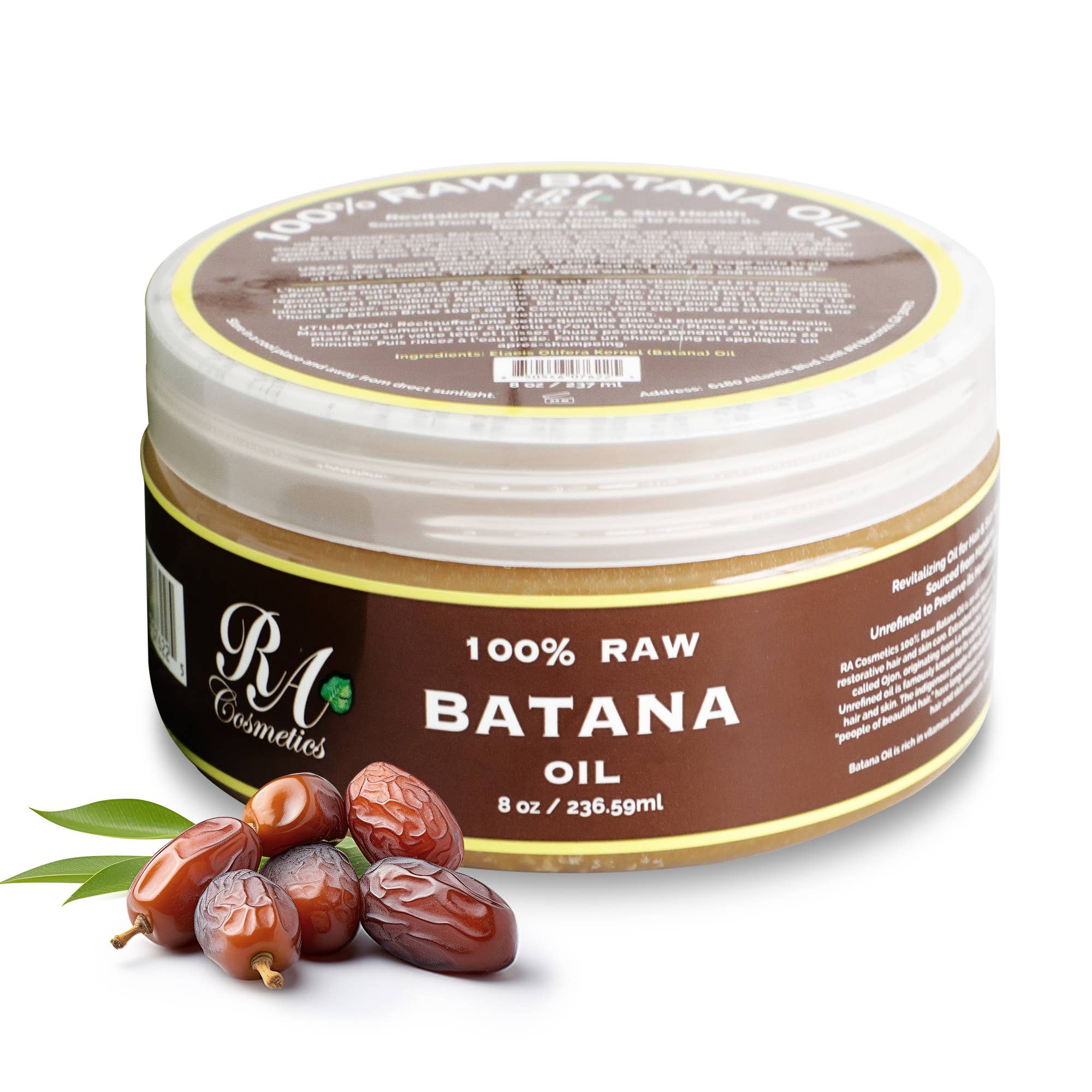 RA Cosmetics - 100% Raw Batana Oil, 8oz -From Honduras