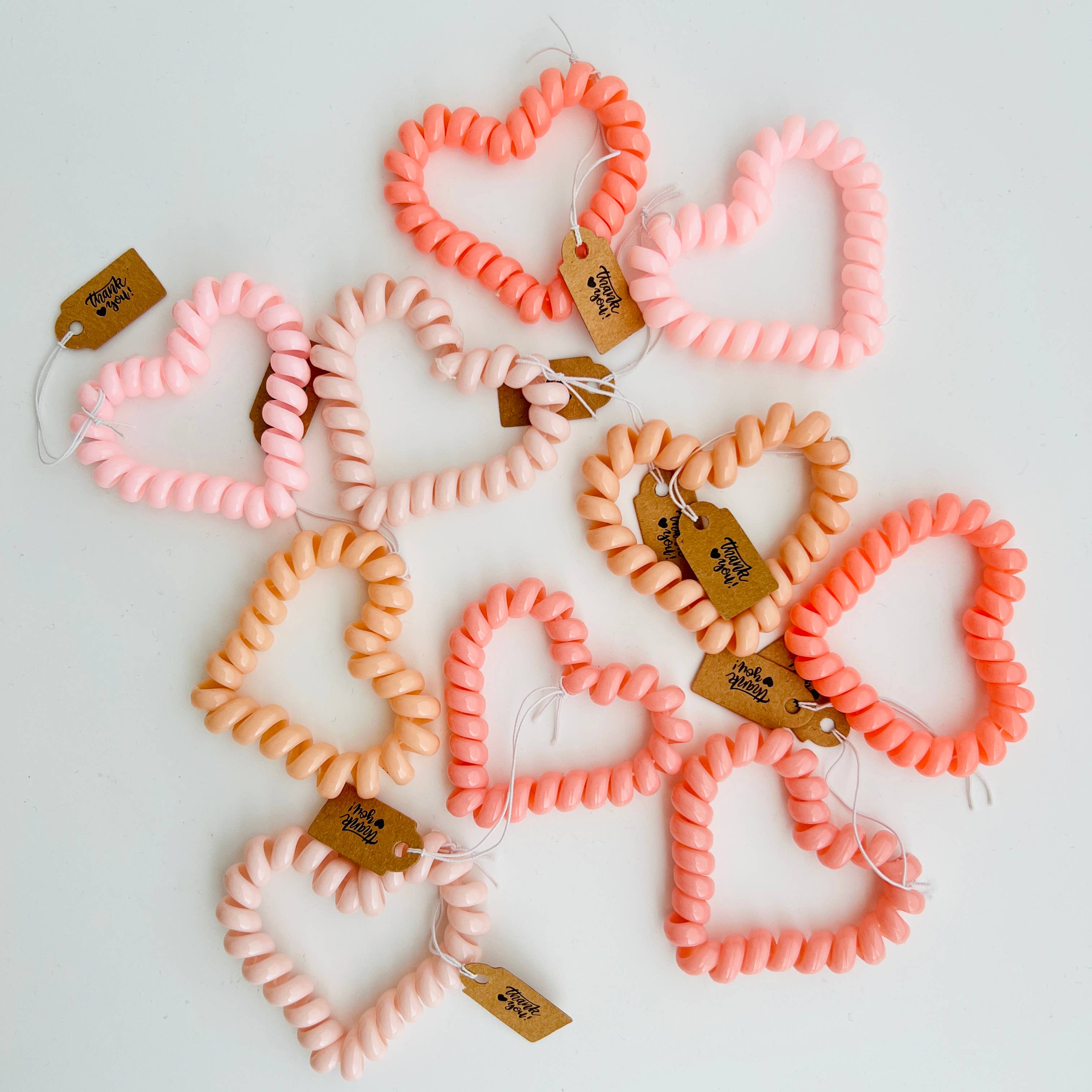 Tiny Gift Society - Heart Hair Coils | Thank You Gifts Telephone Cord Hair Ties
