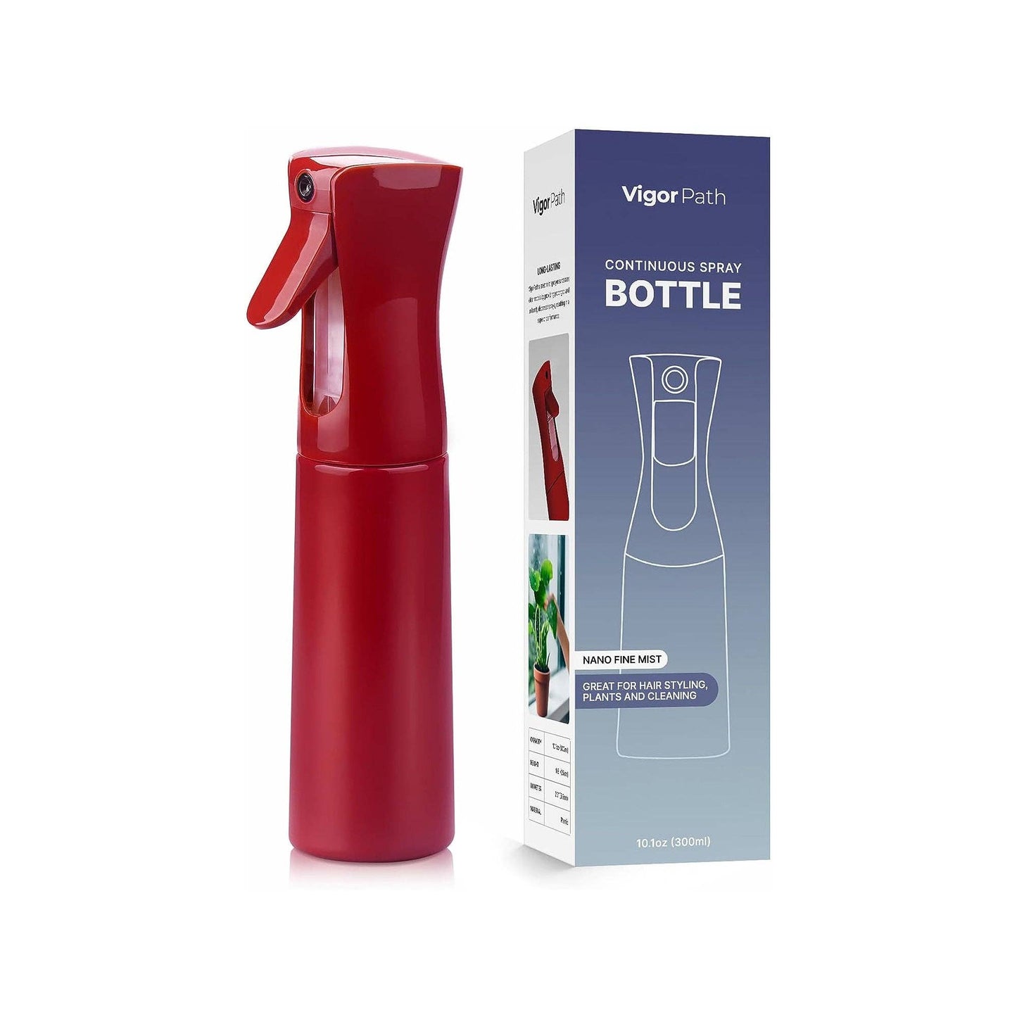 Vigor Path - Continuous Spray Bottle with Ultra Fine Mist - Red