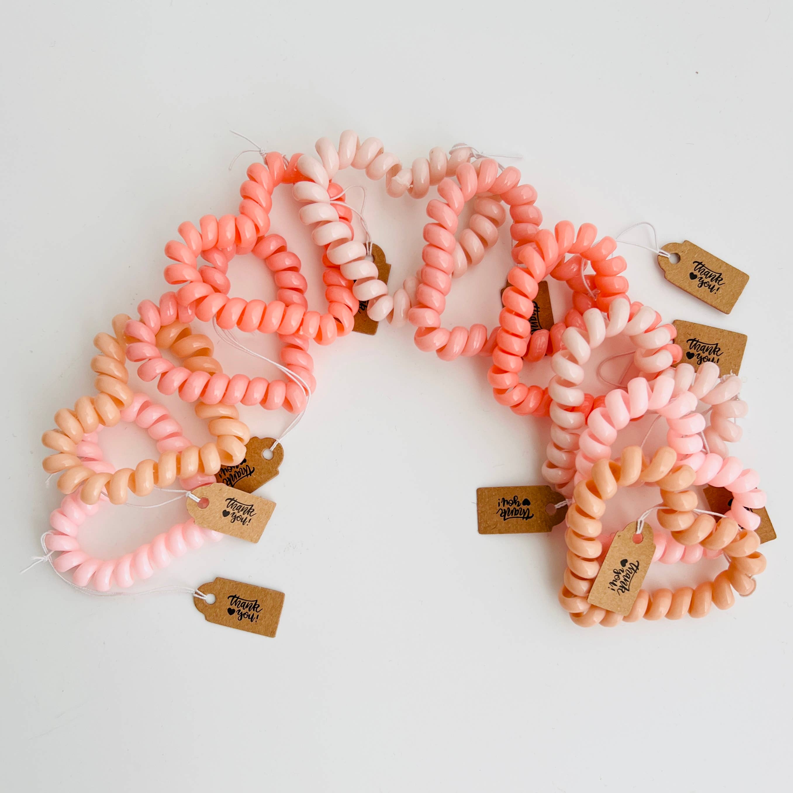 Tiny Gift Society - Heart Hair Coils | Thank You Gifts Telephone Cord Hair Ties