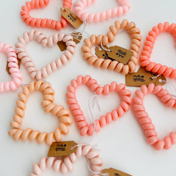 Tiny Gift Society - Heart Hair Coils | Thank You Gifts Telephone Cord Hair Ties