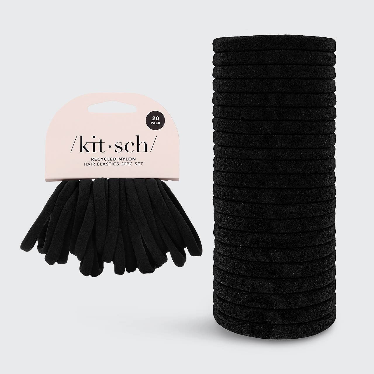 KITSCH - Eco-Friendly Nylon Elastics 20pc set - Black