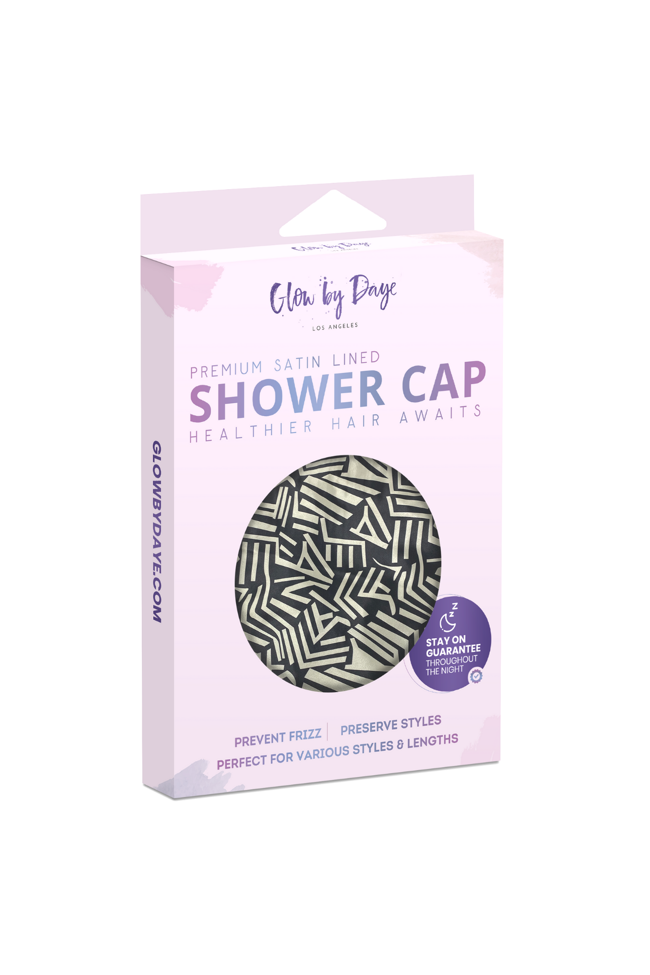 Glow by Daye - Afro Geo Print Satin Lined Shower Cap