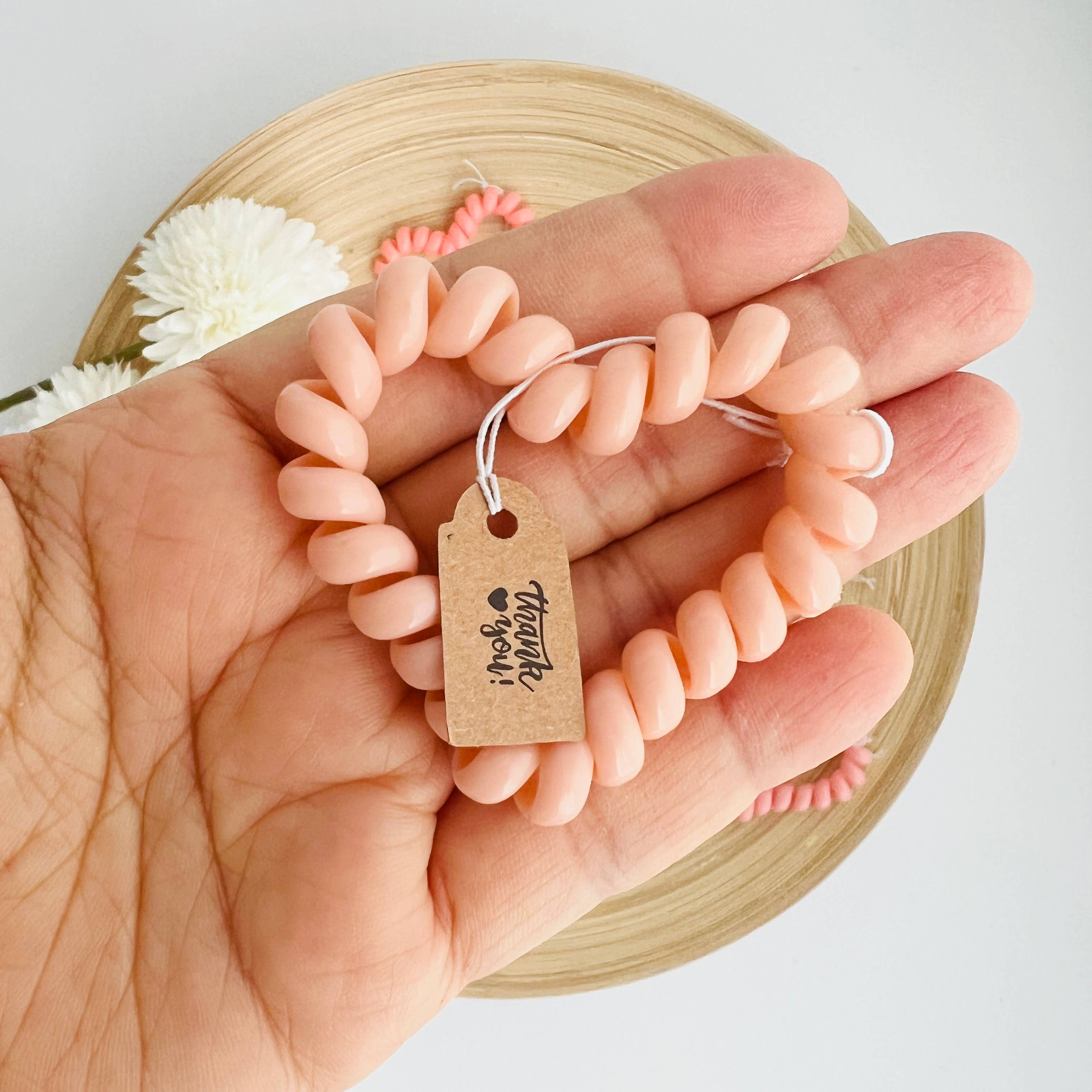 Tiny Gift Society - Heart Hair Coils | Thank You Gifts Telephone Cord Hair Ties