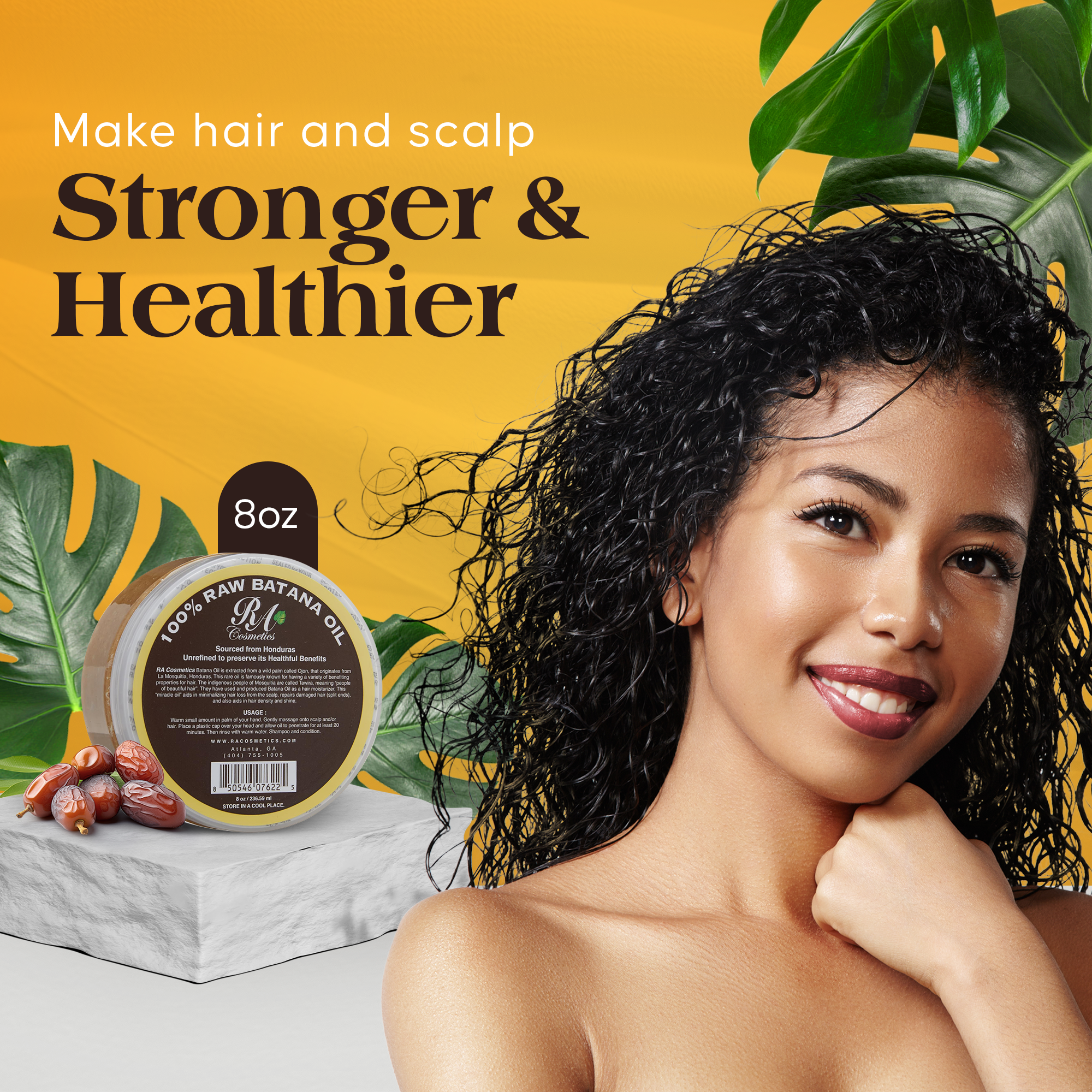 RA Cosmetics - 100% Raw Batana Oil, 8oz -From Honduras