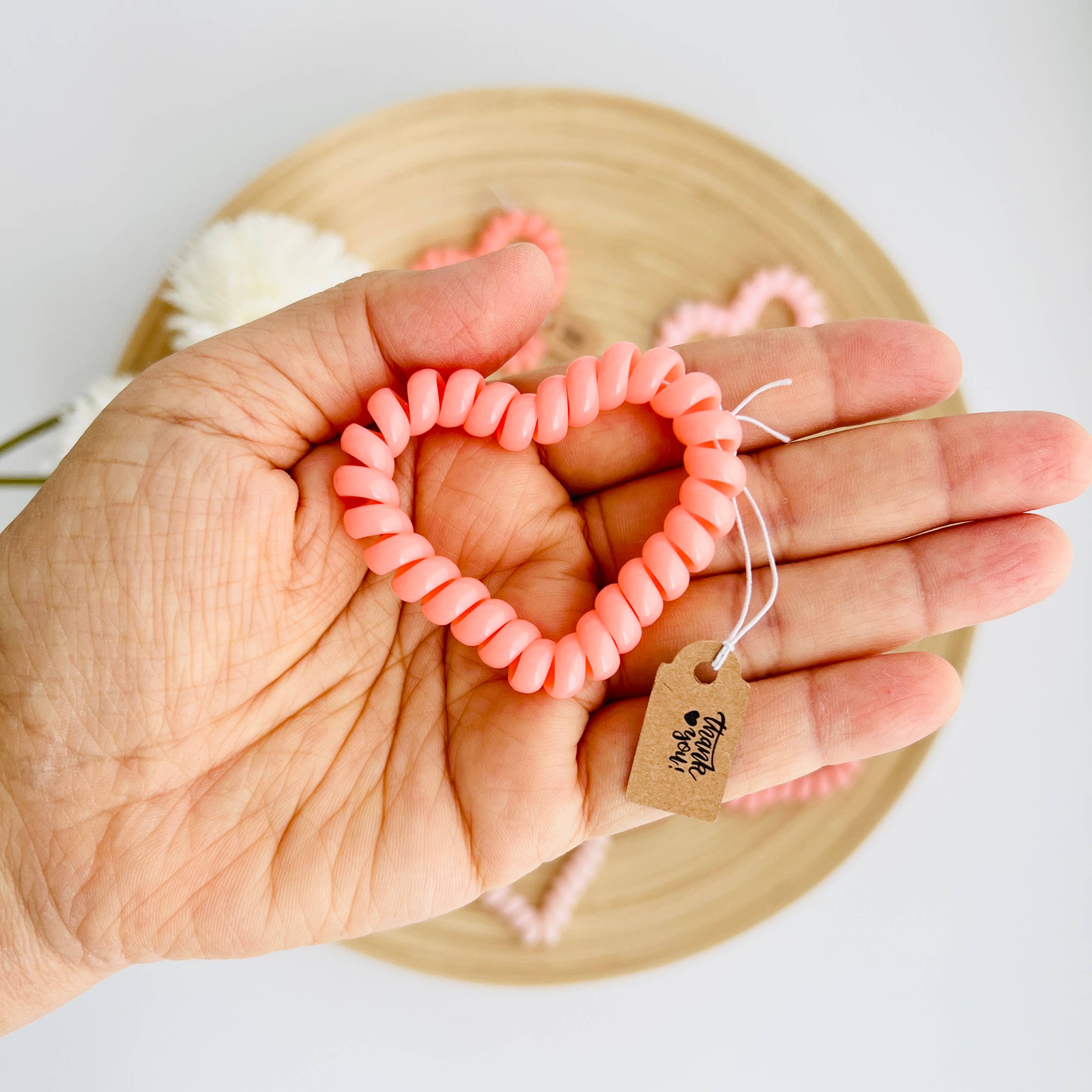 Tiny Gift Society - Heart Hair Coils | Thank You Gifts Telephone Cord Hair Ties