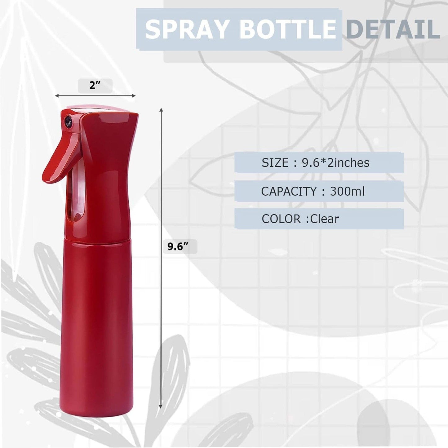 Vigor Path - Continuous Spray Bottle with Ultra Fine Mist - Red