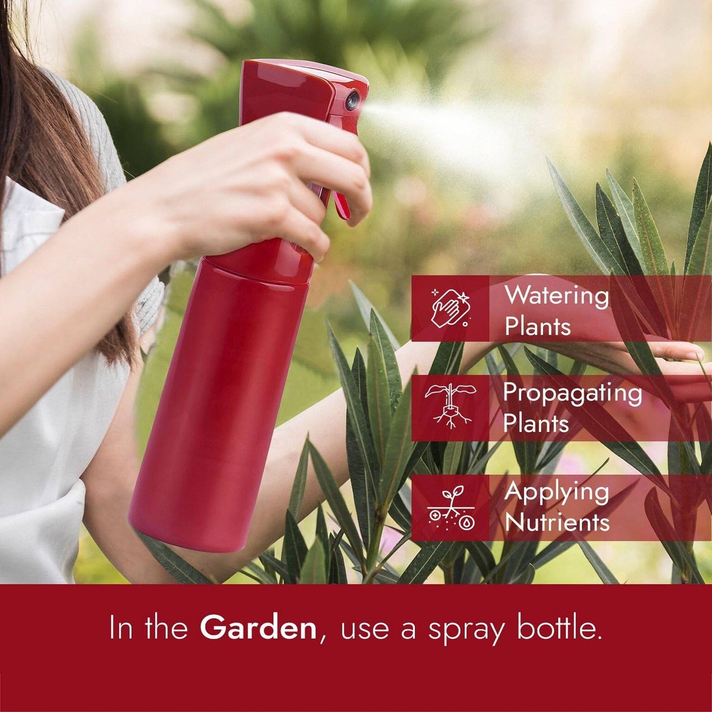 Vigor Path - Continuous Spray Bottle with Ultra Fine Mist - Red