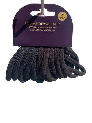 Recycled Nylon Hair Ties 20 Pack - Black & Brown