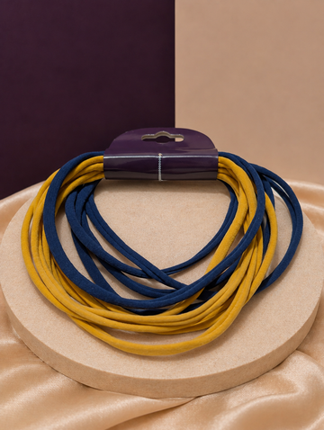 Recycled Nylon Headbands Set (10 Pack) - Blue & Yellow