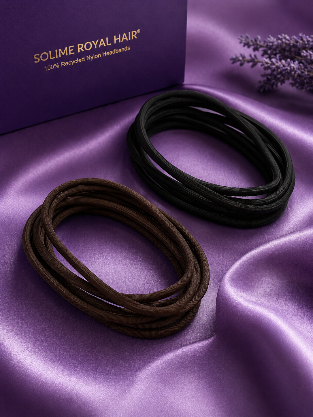 Recycled Nylon Hair Ties 20 Pack - Black & Brown