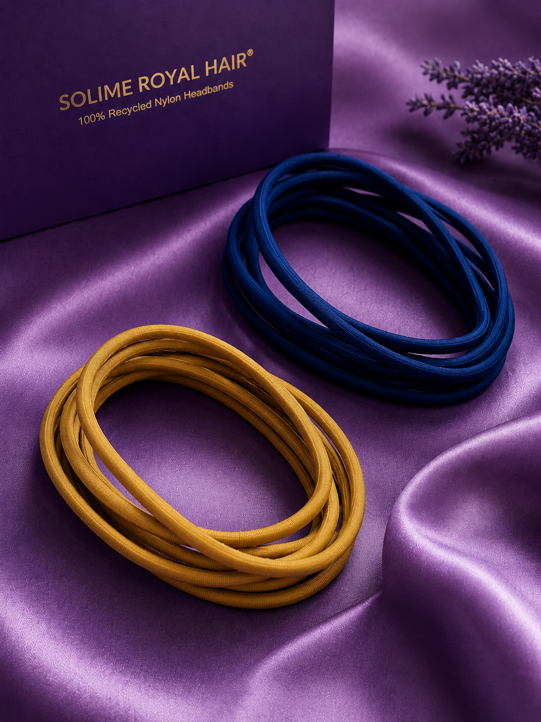 Recycled Nylon Hair Ties Set (20 Pack)  Blue & Yellow