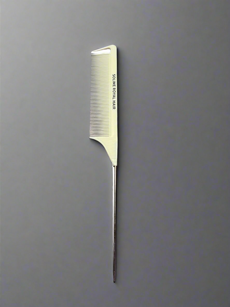 Solime Royal Hair - Rat Tail Comb - White