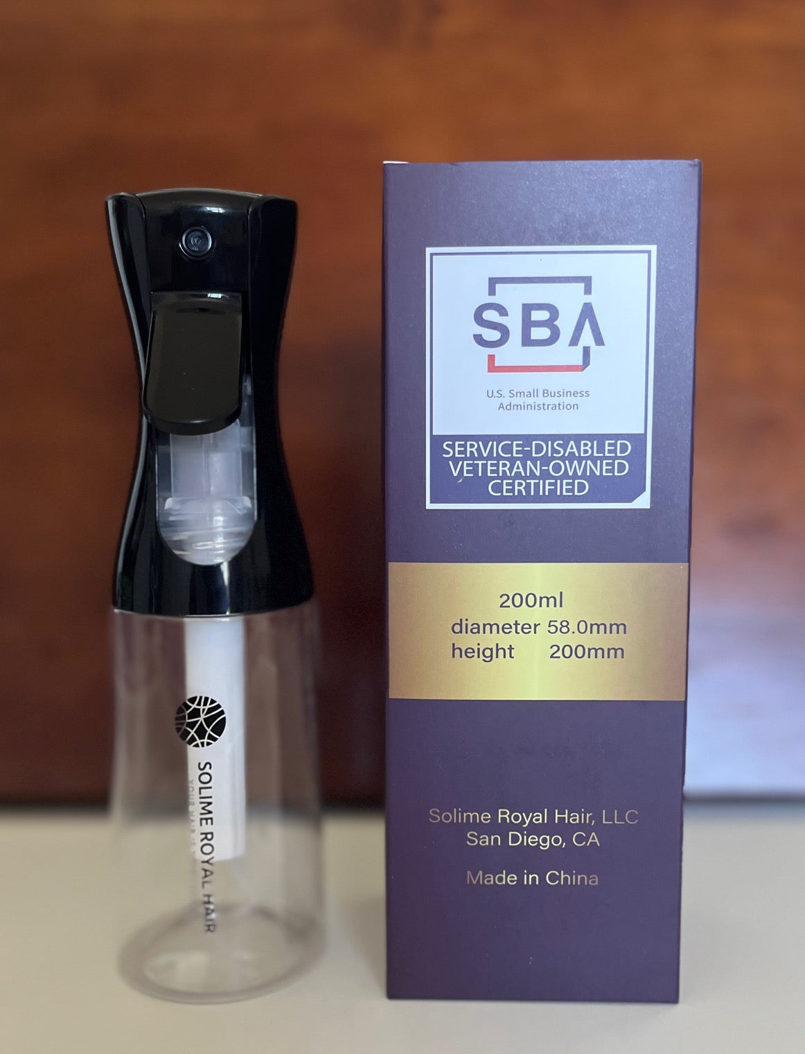 Solime Royal Hair - Continuous Spray Bottle - 200ml - Black