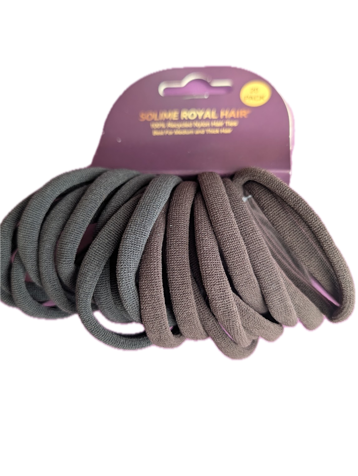 Recycled Nylon Headbands Set (10 Pack)  Black & Brown