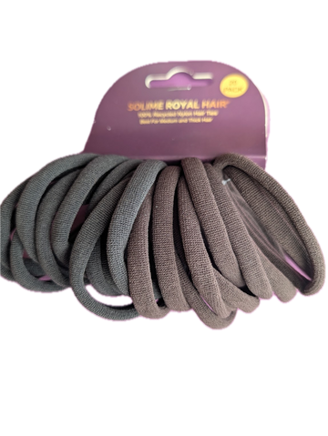 Recycled Nylon Headbands Set (10 Pack)  Black & Brown