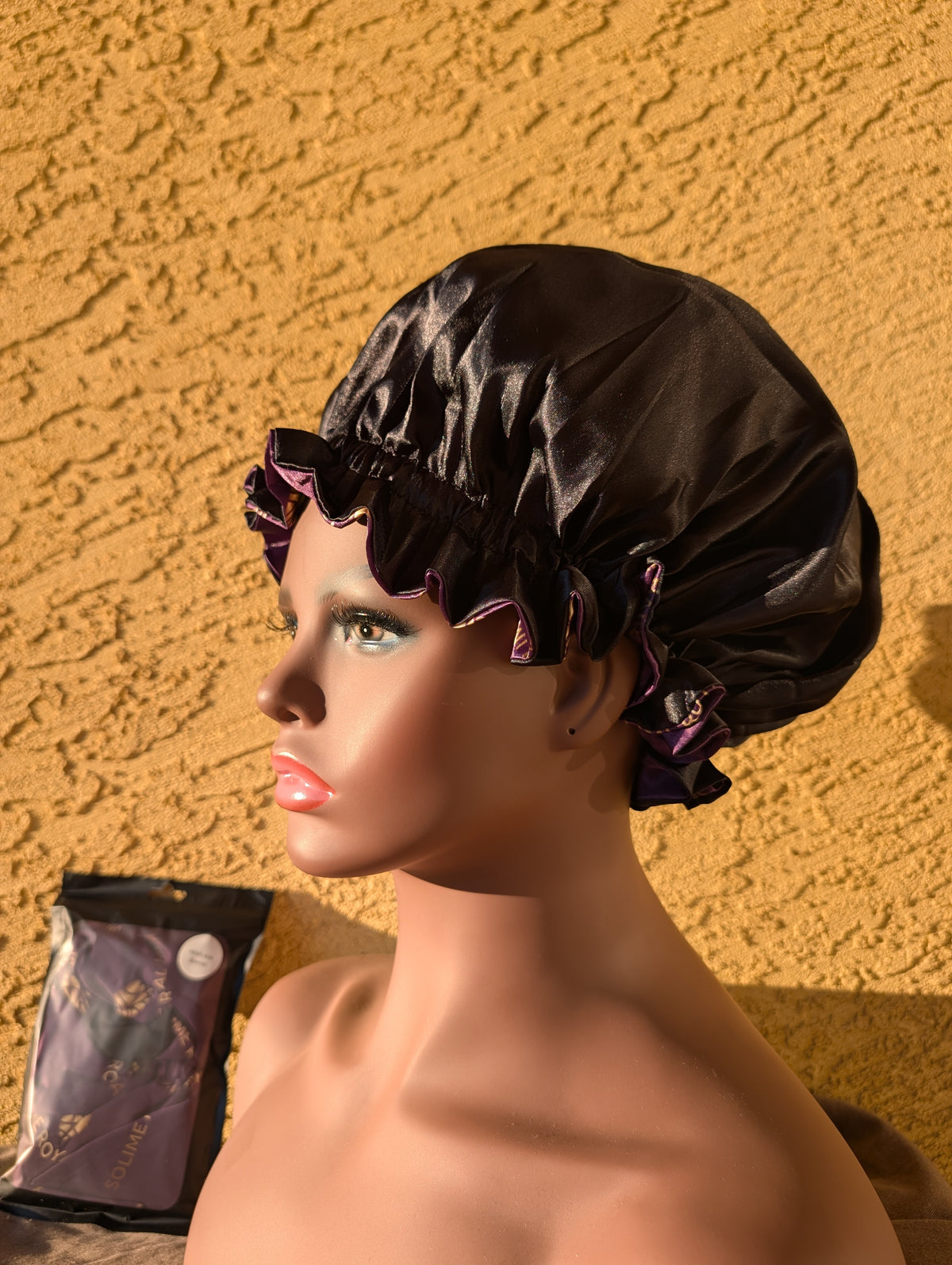 Reversible Satin Sleep Bonnet – Black