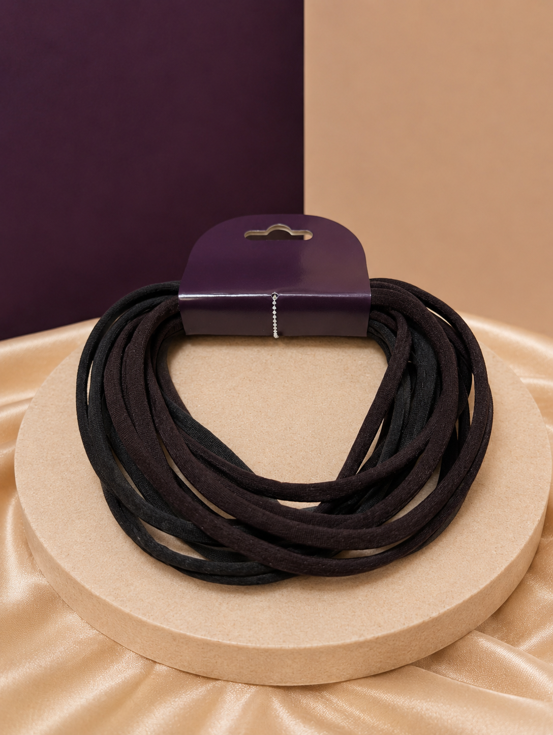 Recycled Nylon Headbands Set (10 Pack) - Black & Brown