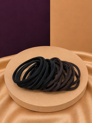 Recycled Nylon Hair Ties - Thin Hair (20 Pack) - Black & Brown