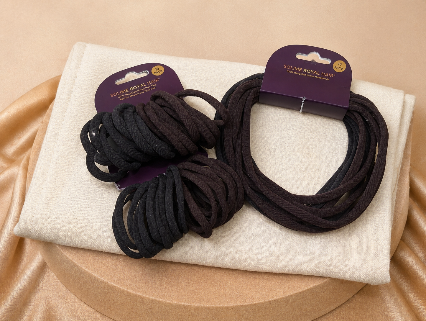 Recycled Nylon Hair Ties - Thin Hair (20 Pack) - Black & Brown