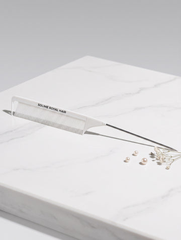 Solime Royal Hair - Rat Tail Comb - White