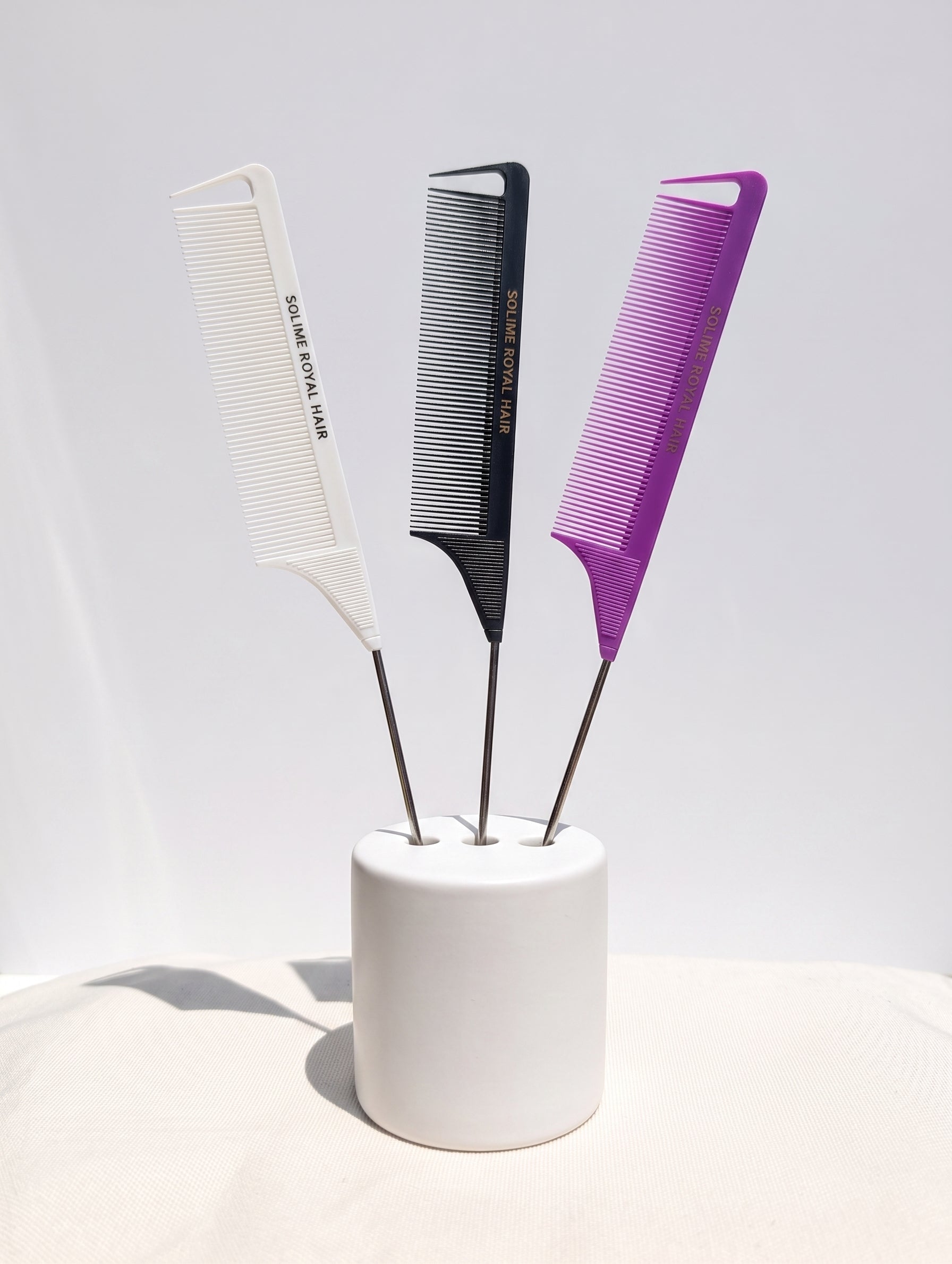 Solime Royal Hair - Rat Tail Comb - Purple