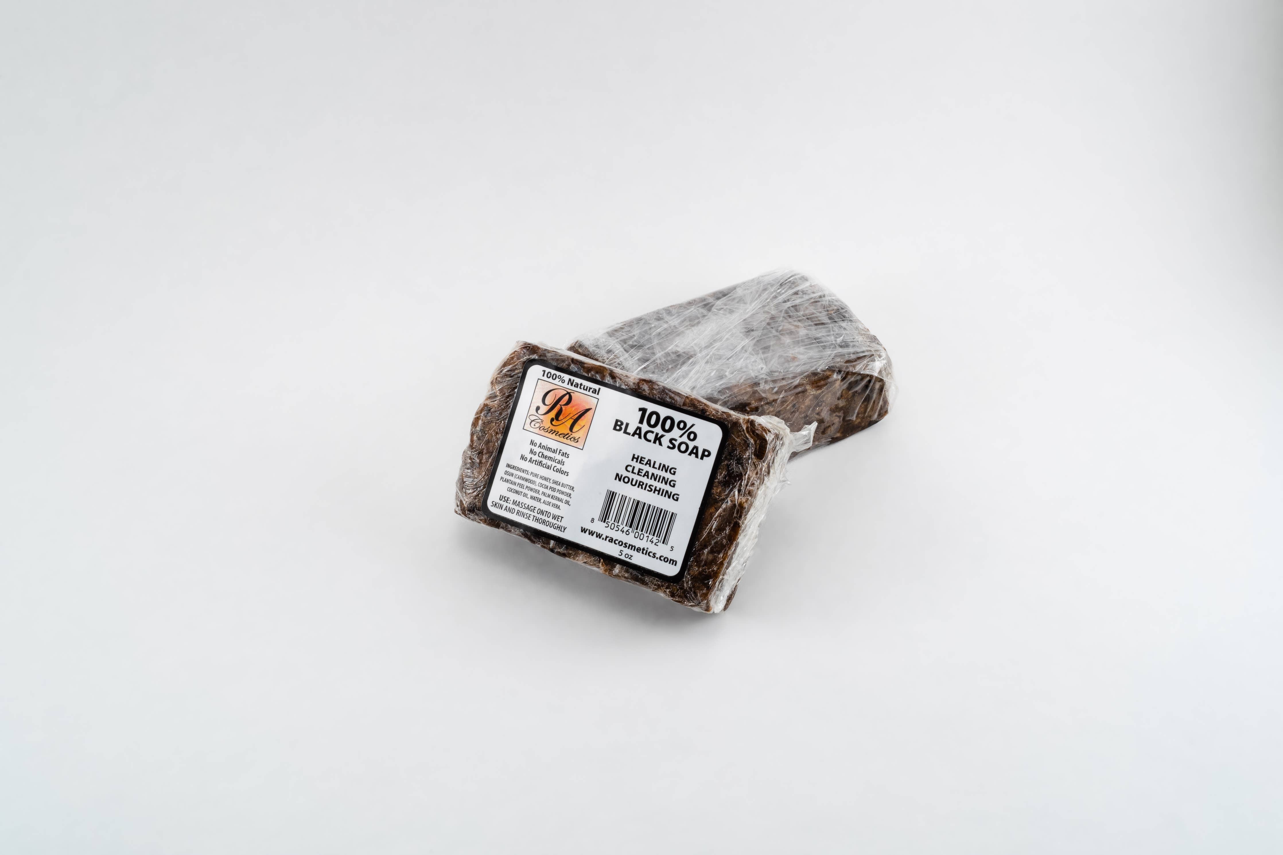 RA Cosmetics - African Black Soap Bar, Unscented - 5oz