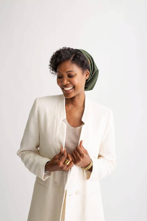 Grace Eleyae Inc. - Olive Adjustable Slap | Satin-Lined Cap: Olive / One Size