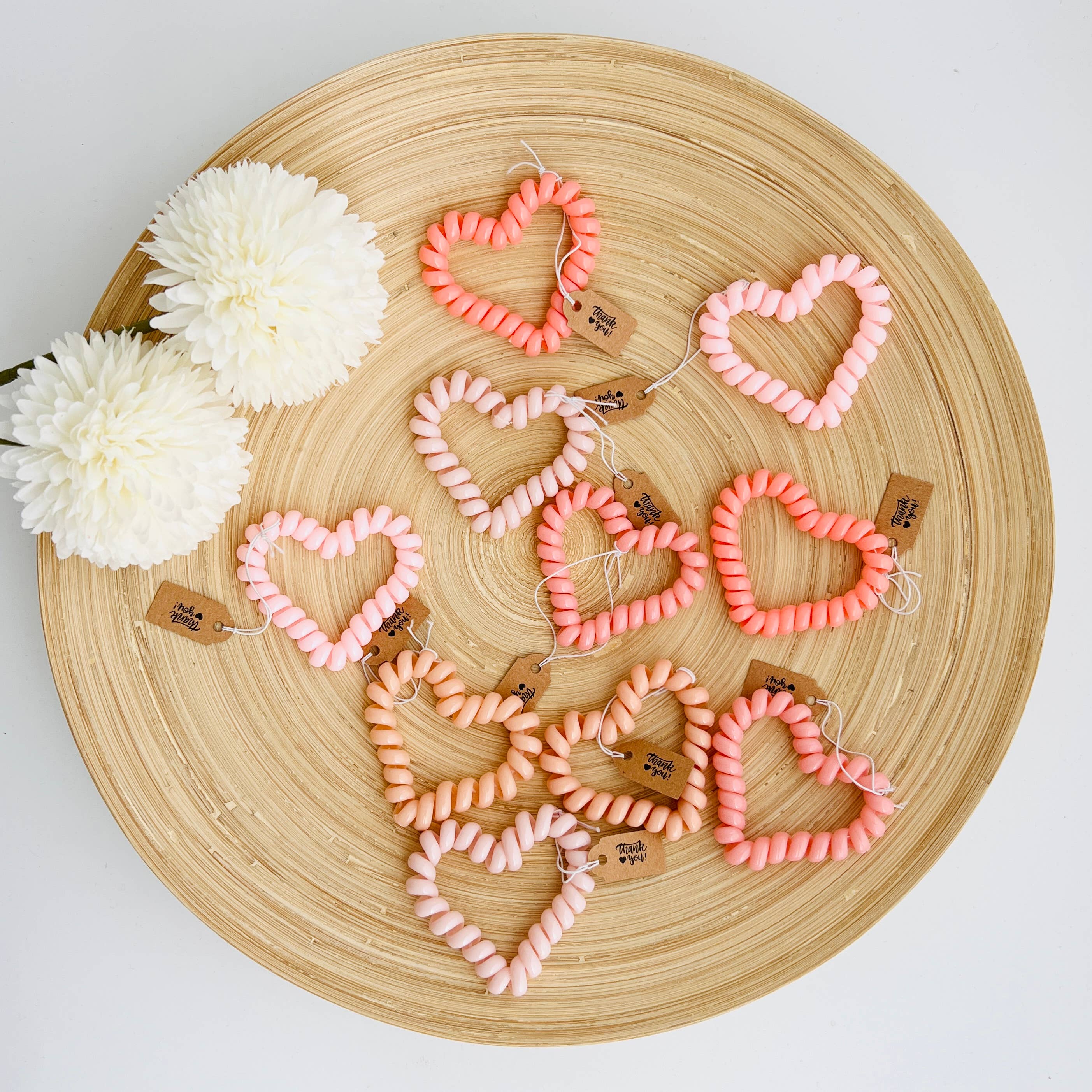 Tiny Gift Society - Heart Hair Coils | Thank You Gifts Telephone Cord Hair Ties