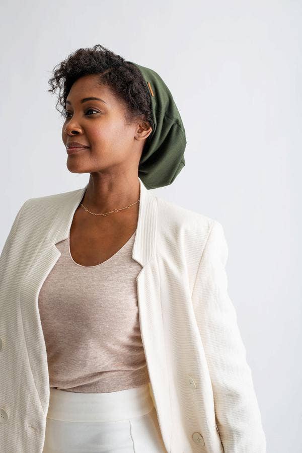 Grace Eleyae Inc. - Olive Adjustable Slap | Satin-Lined Cap: Olive / One Size