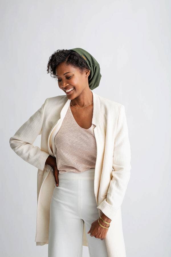 Grace Eleyae Inc. - Olive Adjustable Slap | Satin-Lined Cap: Olive / One Size