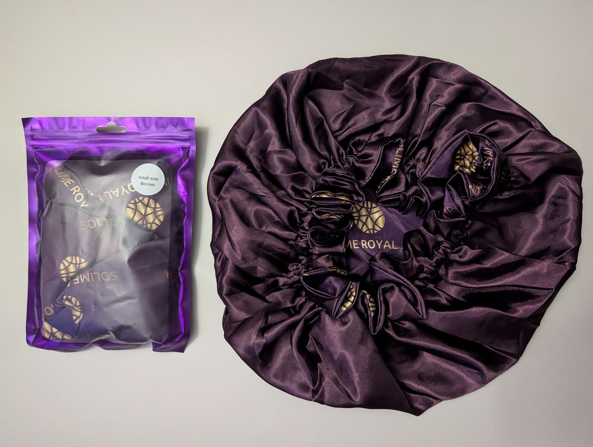 Reversible Satin Sleep Bonnet – Plum