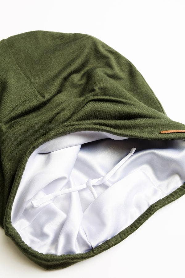 Grace Eleyae Inc. - Olive Adjustable Slap | Satin-Lined Cap: Olive / One Size